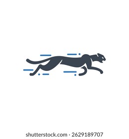 Cheetah Running Speed Icon Isolated On White Background