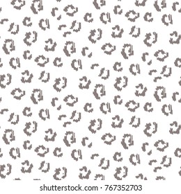 Cheetah scribbled texture seamless vector pattern. Wild cat skin texture.