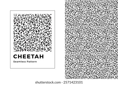 Cheetah seamless pattern. Black and white cheetah print. Vector texture.