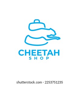 Diseño del logotipo del vector de la monolina de la tienda de Cheetah
