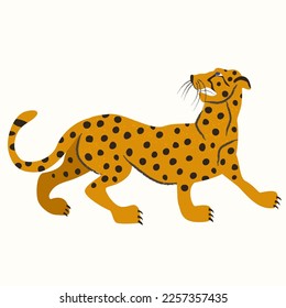 The cheetah shows its teeth. Vector illustration.