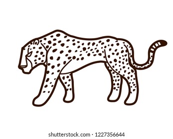 Cheetah side view graphic vector
