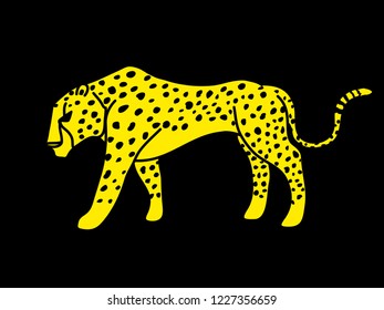 Cheetah side view graphic vector