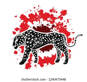 Cheetah side view tiger graphic vector