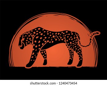 Cheetah side view tiger graphic vector