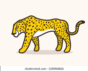 Cheetah side view tiger graphic vector