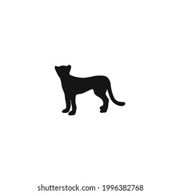 cheetah silhouette icon vector on a white background