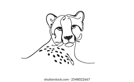 silhueta de chita, ilustração vetorial de arte de linha de chita, vetor de silhueta preta de leopardo