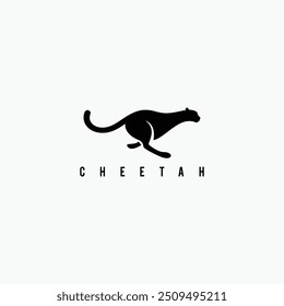 cheetah silhouette logo design vector illustration, fast cheetah animal logo