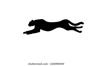 Cheetah silhouette logo, running, jumping, vector illustration