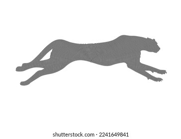 Cheetah silhouette logo, running, jumping, vector illustration