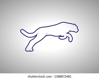 Cheetah Silhouette on White Background. Isolated Vector Animal Template for Logo, Icon, Symbol etc.