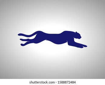 Cheetah Silhouette on White Background. Isolated Vector Animal Template for Logo, Icon, Symbol etc.