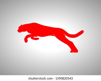Cheetah Silhouette on White Background. Isolated Vector Animal Template for Logo, Icon, Symbol etc.
