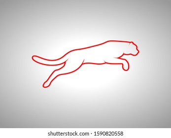 Cheetah Silhouette on White Background. Isolated Vector Animal Template for Logo, Icon, Symbol etc.