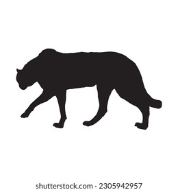 cheetah silhouette vector black color on white background