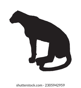 cheetah silhouette vector black color on white background