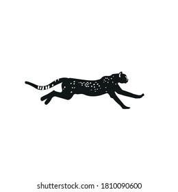 Cheetah silhouette. Vector Cheetah logo on white background