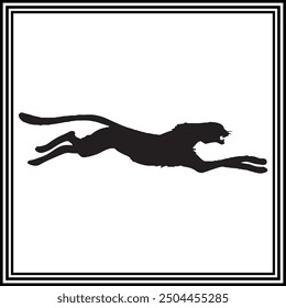 Cheetah silhouette vector , wildlife animal illustration.