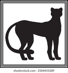 Cheetah silhouette vector , wildlife animal illustration.