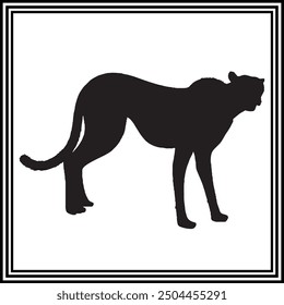 Cheetah silhouette vector , wildlife animal illustration.