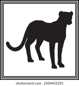 Cheetah silhouette vector , wildlife animal illustration.