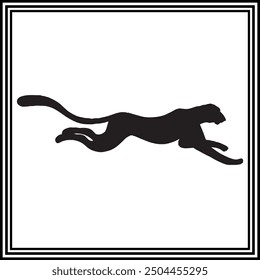 Cheetah silhouette vector , wildlife animal illustration.