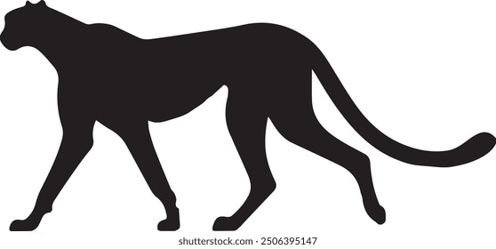 Cheetah silhouettes vector art illustration