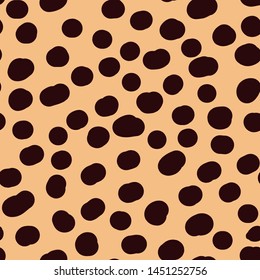 Cheetah skin dark brown spots on an orange background.