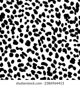 Cheetah skin pattern black and white. Base monochrome background