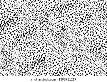 Cheetah skin pattern design. Cheetah spots print vector illustration background. Black and white Wildlife fur skin design illustration for print, web, home decor, fashion, surface, graphic design