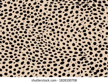 Cheetah skin pattern design. Cheetah spots print vector illustration background. Wildlife fur skin design illustration for print, web, home decor, fashion, surface, graphic design 