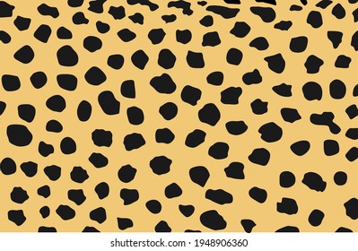 Cheetah skin pattern vector illustration. Fashion animal print. African animal texture. Cheetah fur background flag.