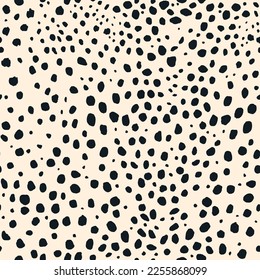 Cheetah skin print. Vector seamless pattern. African animal gepard.  Popular trendy background. Exotic paradise