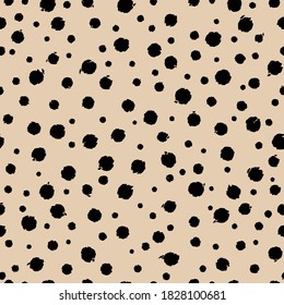 Cheetah skin seamless pattern design. Cheetah dots vector illustration background. Wildlife fur skin design illustration for print, web, home decor, fashion, surface, graphic design