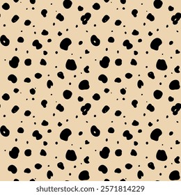 Cheetah skin seamless pattern. Cheetah print. Hand drawn wild animal cheetah skin abstract texture