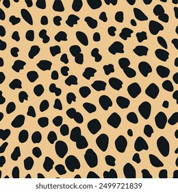Cheetah skin vector seamless pattern. Abstract wild animal of cat family print repeat pattern background, wallpaper, textile design.