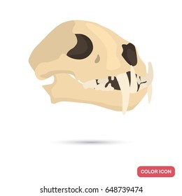 Cheetah skull color flat icon for web and mobile design