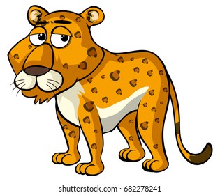 Cheetah with sleepy eyes illustration
