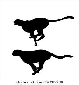 Cheetah Speed In Silhouette Stock Illustration