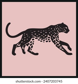 Cheetah Sprint Clip Silhouette art vector illustration icon