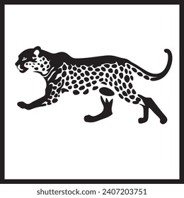 Cheetah Sprint Clip Silhouette art vector illustration icon