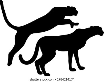 Cheetah stands and Jumping Cheetah in the set.