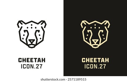 Cheetah stylized head geometric line icon