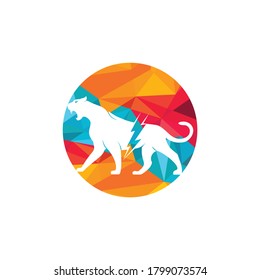 Cheetah thunder vector logo design. Cheetah electric energy logo vector design.
