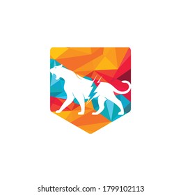 Cheetah thunder vector logo design. Cheetah electric energy logo vector design.