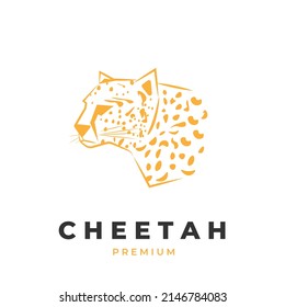 Cheetah tiger head illustration logo with yellow pattern