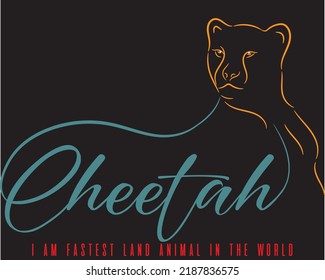 Cheetah typograhpy t shirt design, vector illustration artistic
 element retro art, to be great, increase, urban,
 sport division, underground, freedom, fast..