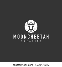 cheetah unique logo - vector illustration