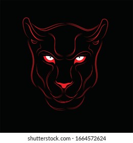 cheetah vector design with red line art